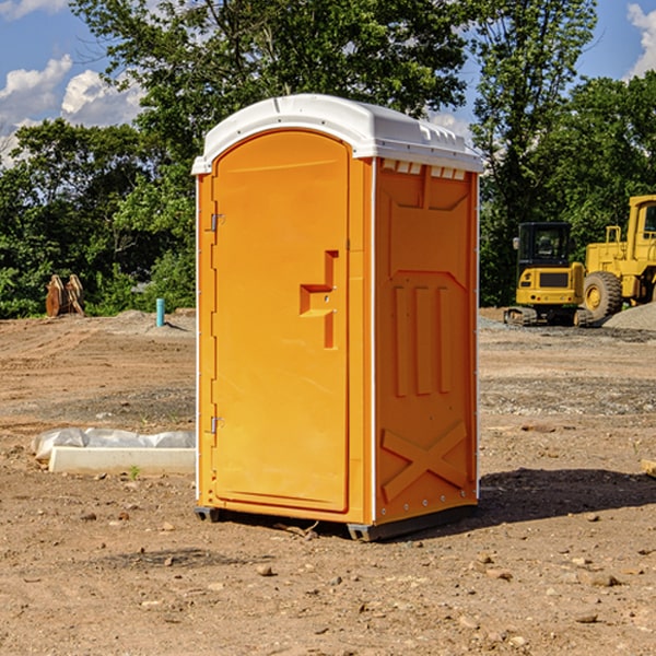 how often are the portable restrooms cleaned and serviced during a rental period in Pingree